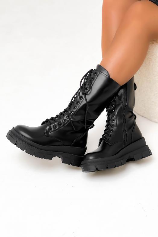 Bottes Femme Poches Noir