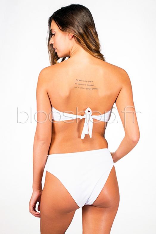 Bas de Maillot de Bain Femme Uni Blanc / Réf : B1829