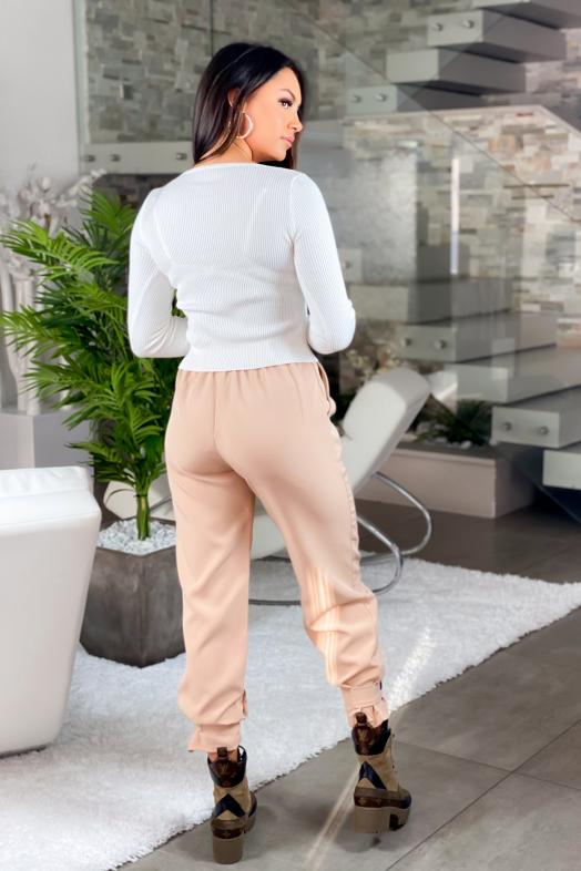 Pantalon Femme Cargo Beige  Ref : 6966-2