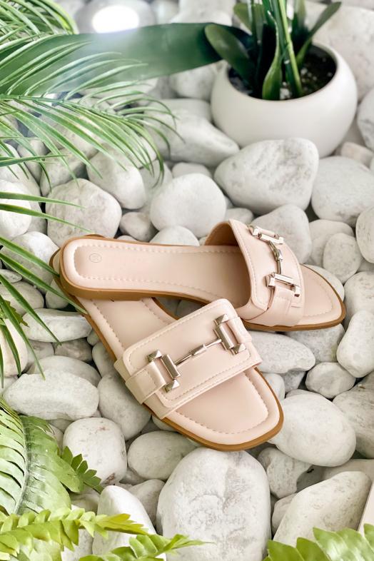 Sandales Femme Boucles Beige 