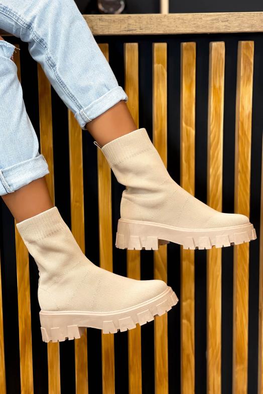 Boot´s en Tissu Beige