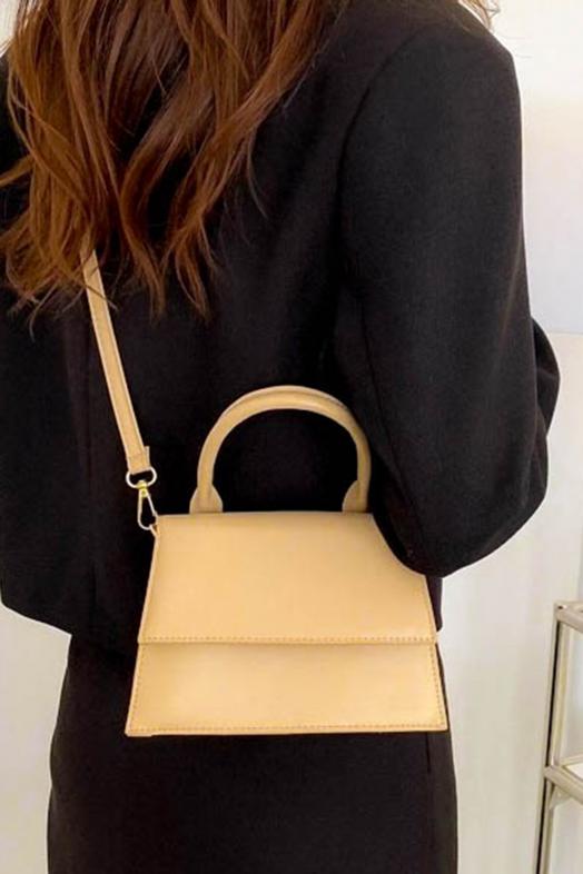 Sac Carré Minimaliste Femme Beige 