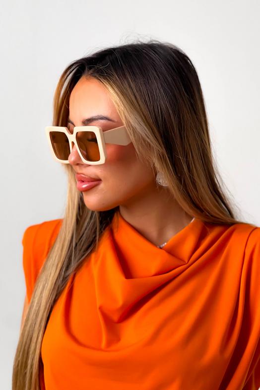 Lunettes de Soleil Teintées Femme Beige 