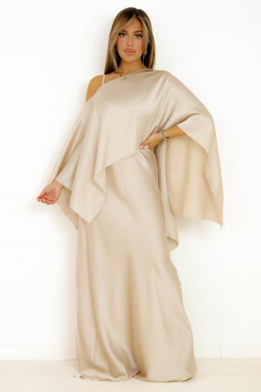 Ensemble Robe + Cape Destructurée Beige