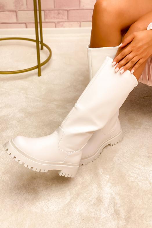 Bottes Hautes Femme Gomme Blanc 