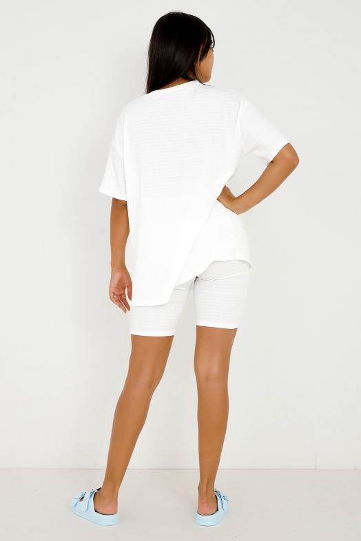 Ensemble T-Shirt + Cycliste Femme Blanc