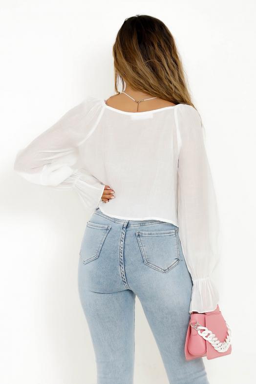 Top Froufrou Femme Blanc