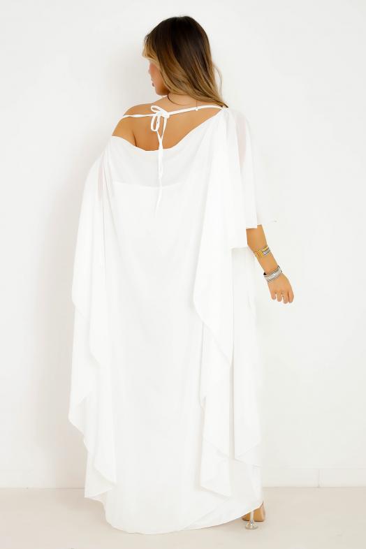 Robe Voile Papillon Femme Blanc / Réf : 10311-1