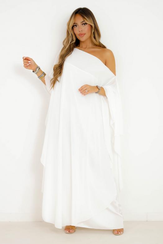 Robe Voile Papillon Femme Blanc / Réf : 10311-1
