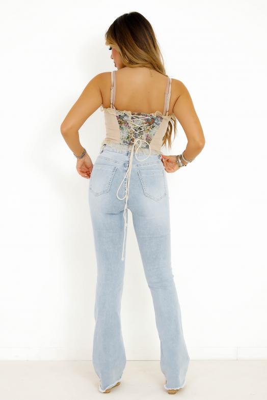 Jeans Pattes d´Eph Femme Bleu