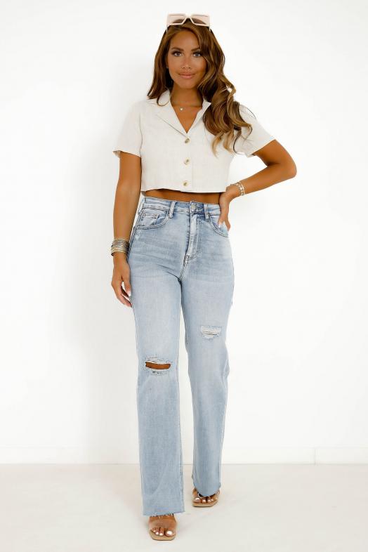 Jeans Wide Leg Bleu