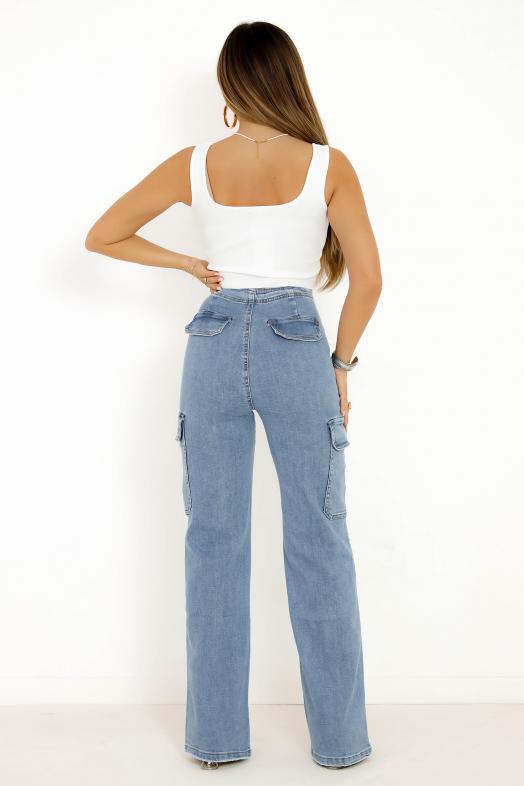 Jeans Cargo Bleu Clair