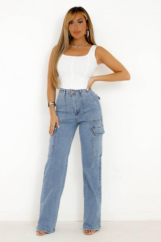 Jeans Cargo Bleu Clair