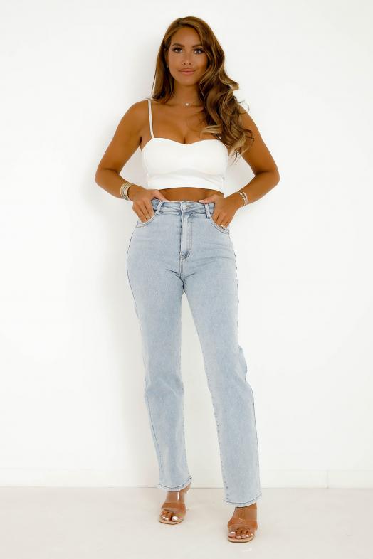 Jeans Strass Bleu Clair 