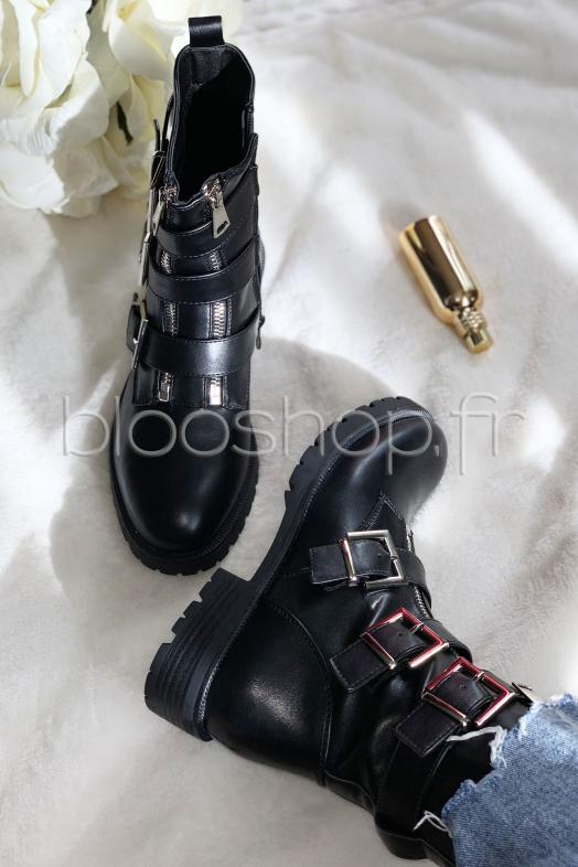 Boot´s Double Zip Femme Noir