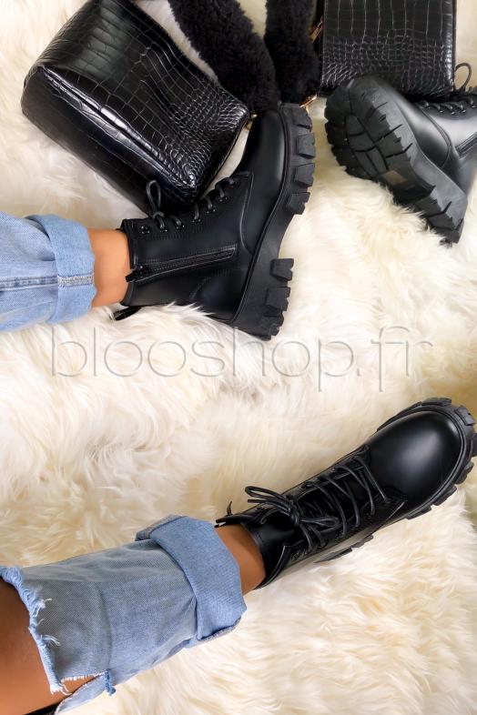Boot´s Femme à Lacets Noir