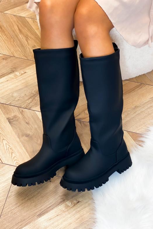 Bottes Hautes Femme Gomme Noir 