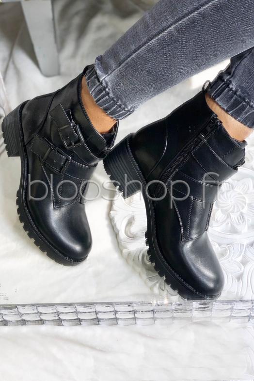 Bottines Zip Femme Noir 