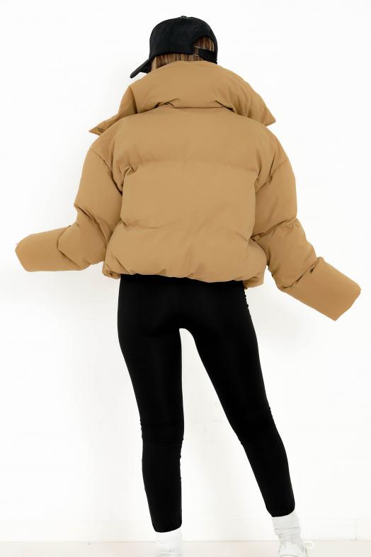 Doudoune Courte Femme Camel 