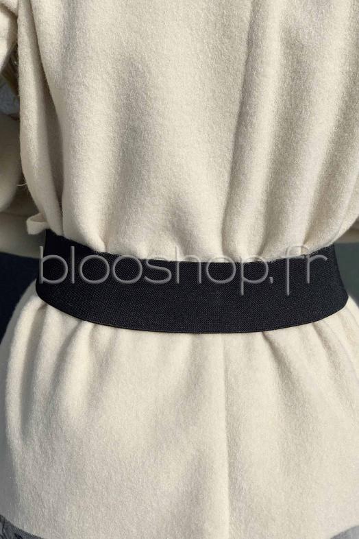 Ceinture Femme Boucles Perles Noir 