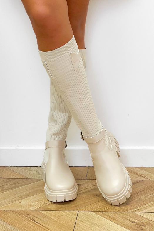 Bottes Chaussettes + Sangles Crème