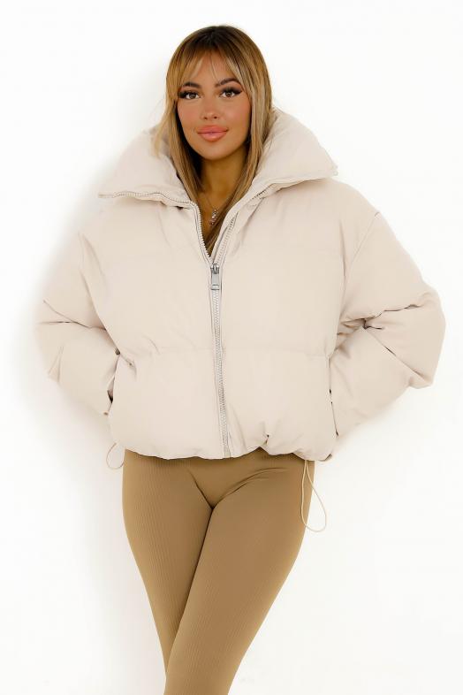 Doudoune Courte Femme Crème 