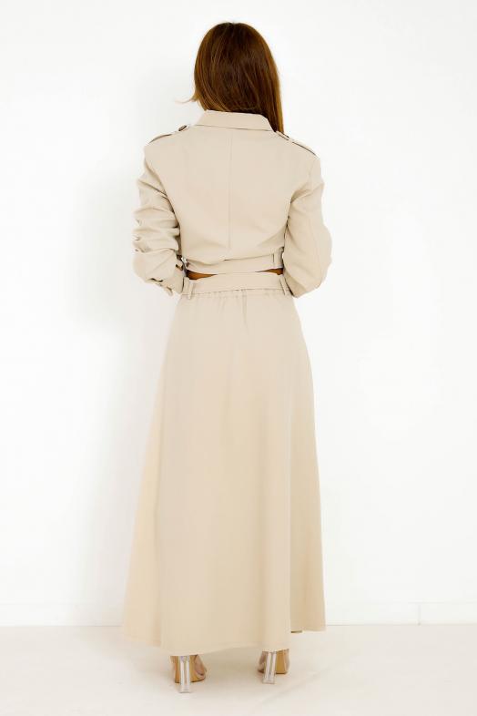 Ensemble Veste + Jupe Trench Crème 