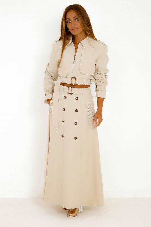 Ensemble Veste + Jupe Trench Crème 
