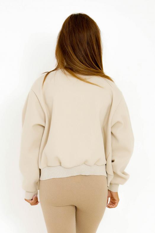 Bombers Boutonné + Poches Crème 