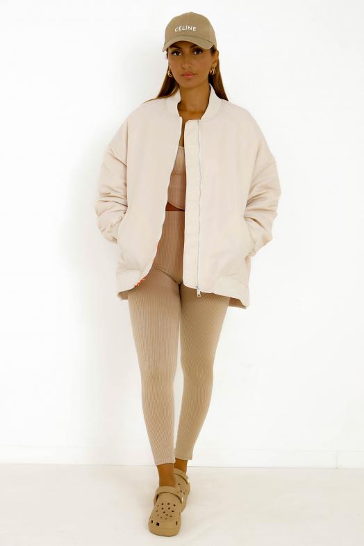 Bombers Ample Coté Zipé Crème