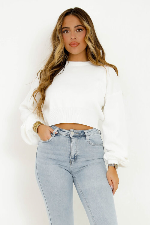 Pull Cropped Col Rond
