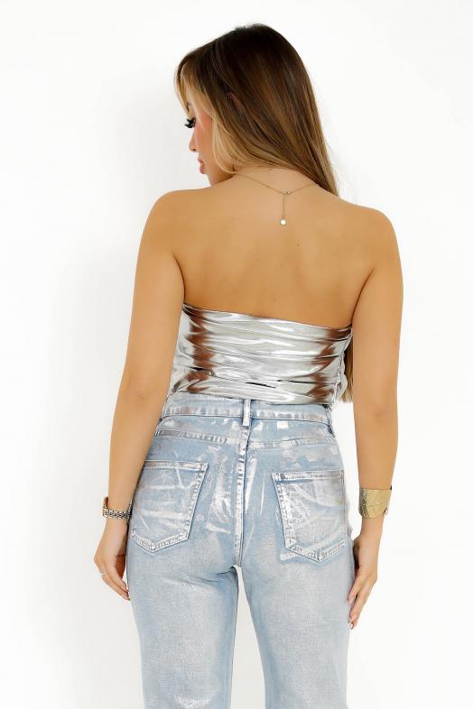 Bustier Froncé Métallisé 