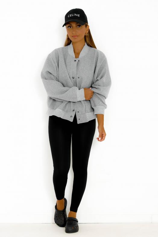 Bombers Boutonné + Poches Gris 