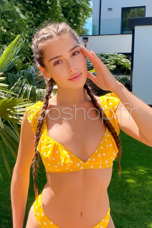 Haut de Maillot de Bain Femme Jaune  Ref : HD2029