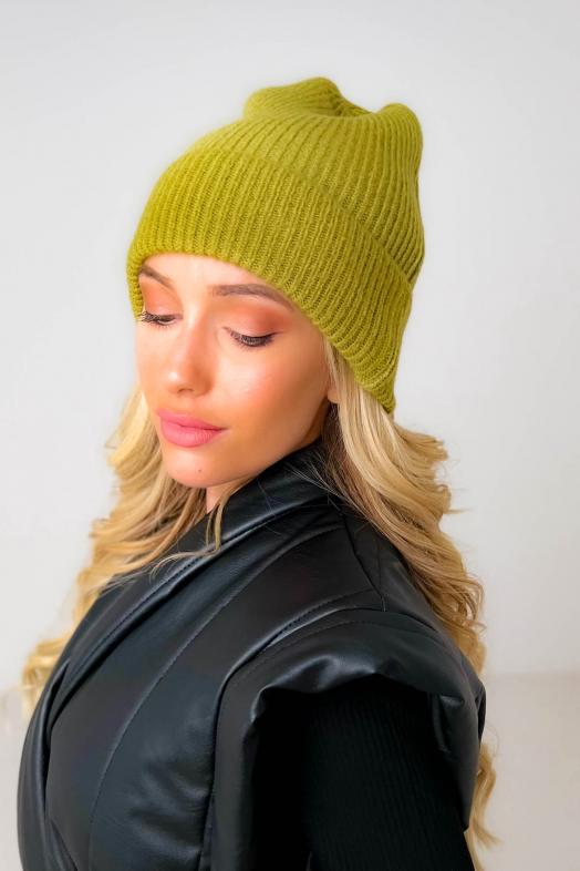 Bonnet Femme en Laine Vert Olive
