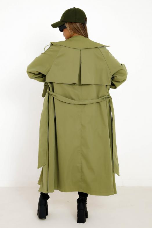 Trench Ample Femme Kaki 