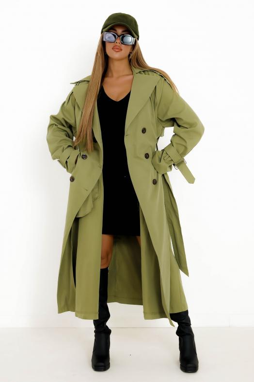 Trench Ample Femme Kaki 
