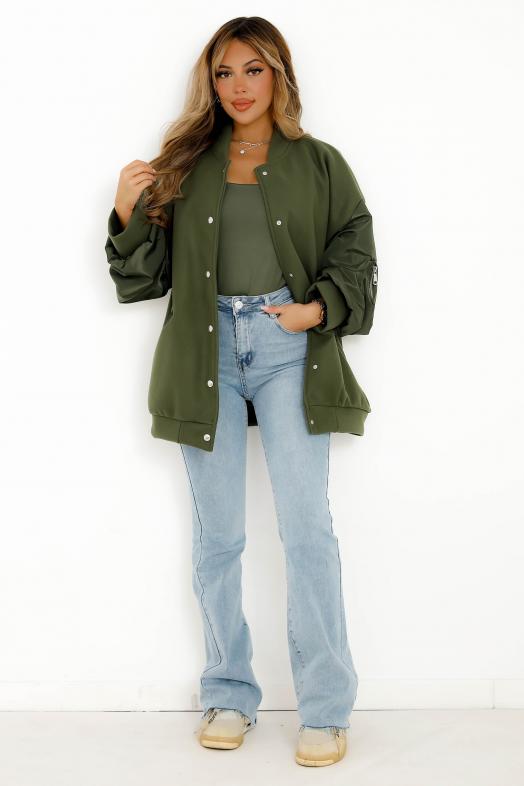 Bombers Bi Matière Femme Kaki 