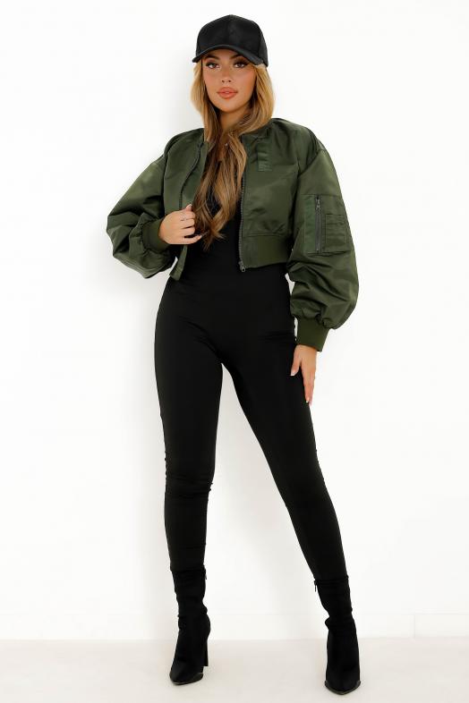 Bombers Court Femme Kaki 