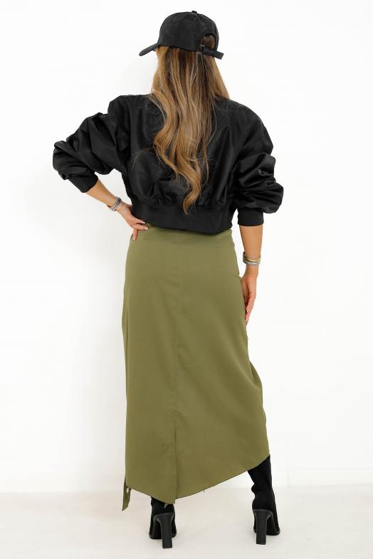 Jupe Cargo Destructurée Femme Kaki 