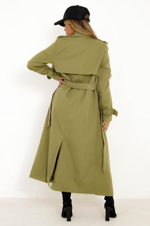 Trench Croisé Femme Kaki 
