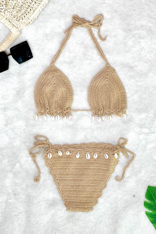Maillot de Bain Coquillage Taupe 