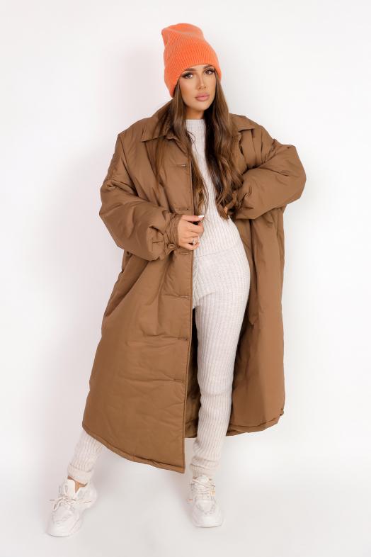Manteau Oversize Femme Marron / Réf : 3179-11