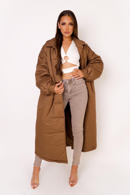 Manteau Oversize Femme Marron / Réf : 3179-11