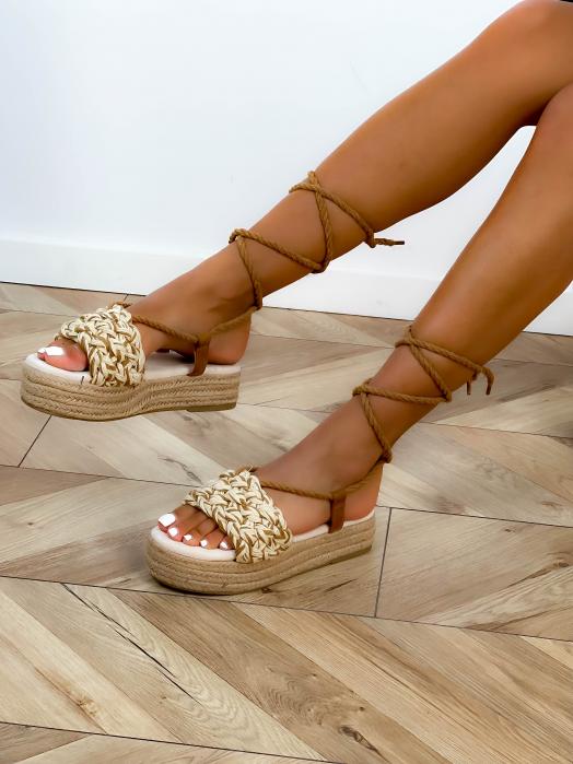 Compensé marron femme cheap