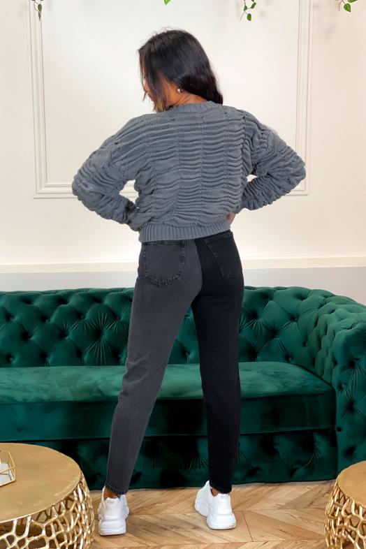 Jeans Femme Bicolore Noir / Réf : 174-0