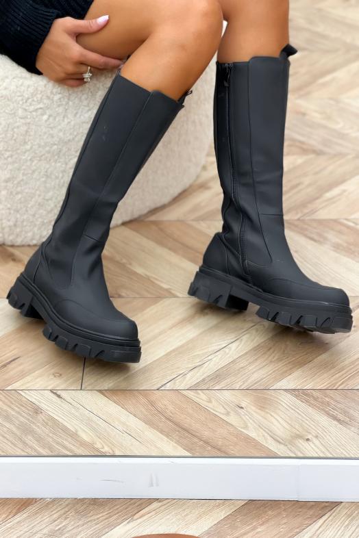 Bottes Femmes Hautes Elastiques Noir