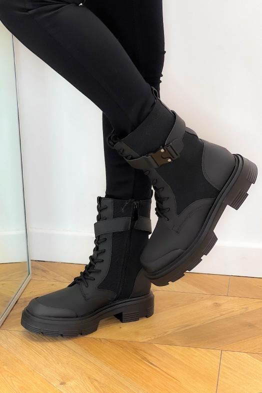 Bottes Bi-Matière Femme Noir