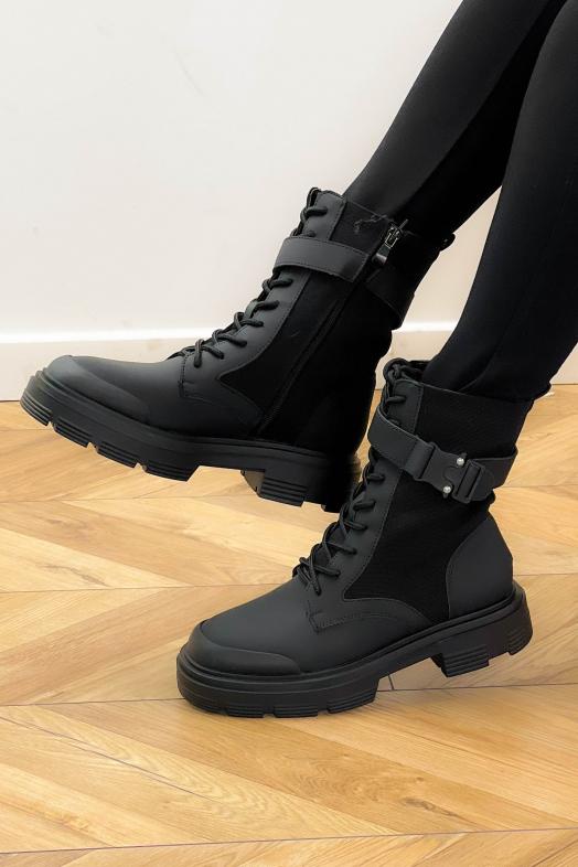 Bottes Bi-Matière Femme Noir