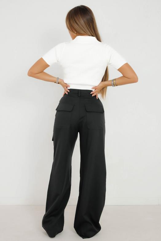 Pantalon Cargo Oversize Femme Noir 